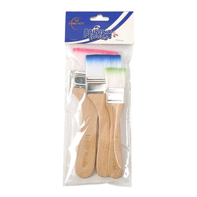 Cepillo de pintura al óleo de pelo de nailon con mango de madera